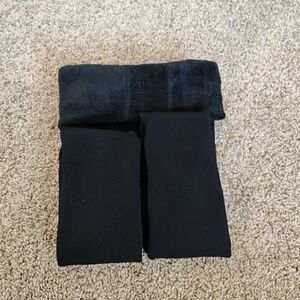 Black Fleece Lined Thermal Leggings – Warm Winter Base Layer Pants
